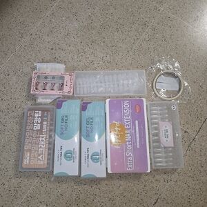 BUNDLE Soft Gel And Acrilic Nails And Five Puece Stand With Clay